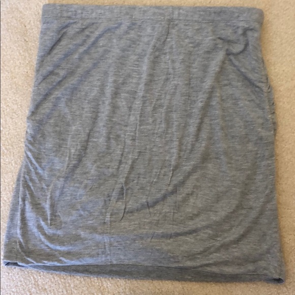 Shirred Crossfront skirt in Heather Gray - Picture 4 of 4